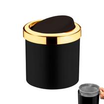 Lixeira 5 Litros Com Tampa Basculante Para Cozinha Banheiro Dourado - 1216PTD Future Lixeira 5 Litros Com Tampa Basculante Para Cozinha Banheiro Dourado - 1216PTD Future