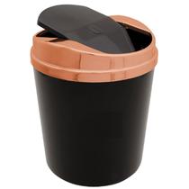 Lixeira 5 Litros Com Tampa Basculante Rose Gold Metalizada Banheiro Cozinha Escitório - AMZ