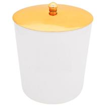Lixeira 5 Litros Com Tampa Dourada Metalizada Plástica Para Cozinha Banheiro - AMZ