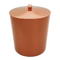 Lixeira 5 Litros Com Tampa Pino Metalizada Rose Gold Plástica Para Cozinha Banheiro - AMZ