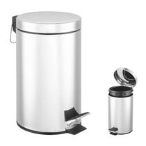 Lixeira 5 Litros Inox Com Tampa e Pedal Cesto Removivel