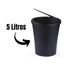 Lixeira 5 Litros Plástica c/ Tampa Abre e Fecha Banheiro Cozinha Escritório Universal Multiuso Arthi