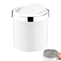 Lixeira 5 Litros Tampa Cesto De Lixo Basculante Para Cozinha Banheiro Escritório Cromado - 1215BCC Future Lixeira 5 Litros Tampa Cesto De Lixo Basculante Para Cozinha Banheiro Escritório Cromado - 1215BCC Future