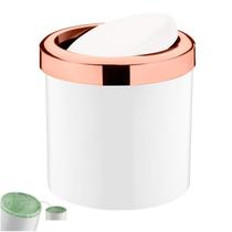 Lixeira 5 Litros Tampa Cesto De Lixo Basculante Para Cozinha Banheiro Escritório Rose Gold - 1215BCR Future Lixeira 5 Litros Tampa Cesto De Lixo Basculante Para Cozinha Banheiro Escritório Rose Gold - 1215BCR Future