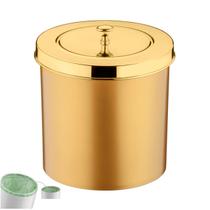 Lixeira 5 Litros Tampa Cesto De Lixo Dourado Para Banheiro Pia Cozinha- 552DD Future