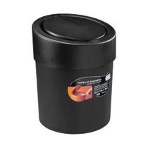 Lixeira 5 Litros Tampa Cozinha Bancada Pia Banheiro Lavabo Cor Preto