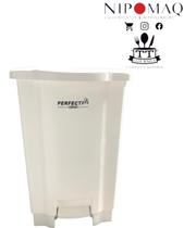 Lixeira 50l com tampa e pedal branca coletor de residuos Lixeira 50l com tampa e pedal branca coletor de residuos