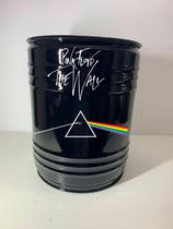 Lixeira 50l Tambor Vintage Retrô 48x38,5cm Preto Pink Floyd