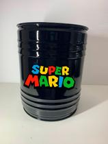 Lixeira 50l Tambor Vintage Retrô 48x38,5cm Super Mario