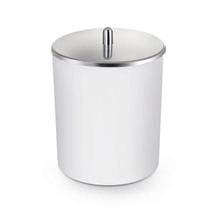 Lixeira 5L Branco Com Tampa Cromada Arthi Lixeira 5L Branco Com Tampa Cromada Arthi