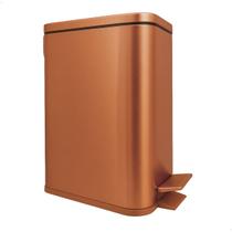 Lixeira 5L Bronze Aço Inox Retangular Fechamento Suave Lixeira 5L Bronze Aço Inox Retangular Fechamento Suave