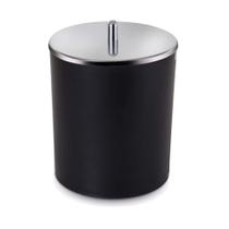 Lixeira 5L De Plástico Com Tampa Inox - Preta - Arthi Lixeira 5L De Plástico Com Tampa Inox - Preta - Arthi