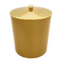 Lixeira 5L Plástico Dourado Tampa Pino Cozinha Banheiro