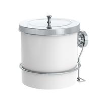 Lixeira 5L Tampa Redonda Com Suporte Ventosa Cesto De Lixo Branco Cromado - 4035BCC Future