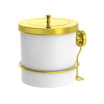 Lixeira 5L Tampa Redonda Com Suporte Ventosa Cesto De Lixo Branco Dourado - 4035BCD Future