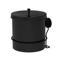 Lixeira 5L Tampa Redonda Com Suporte Ventosa Cesto De Lixo Preto - 4035PT Future
