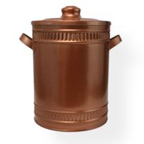 Lixeira 6 litros para banheiro/cozinha pia areas gourmet decoração casa metal galvanizado artesanal - Roma Decor