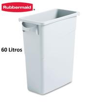 Lixeira 60 Litros Slim Rubbermaid Com Alças Slim Jim