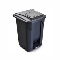 Lixeira 60L com Rodas e Pedal Preta Arqplast Alta Capacidade