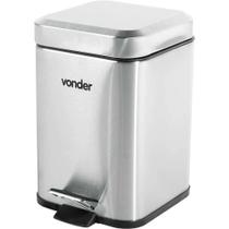 Lixeira 6356003003 3L Aço Inox com Pedal Tampa com Amortecimento Balde Plástico Removível Cinza Lixeira 6356003003 3L Aço Inox com Pedal Tampa com Amortecimento Balde Plástico Removível Cinza