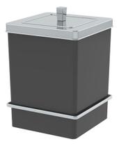 Lixeira 6,5l Quadrada Com Suporte Ventosa Preto Cromado Lixeira 6,5l Quadrada Com Suporte Ventosa Preto Cromado