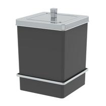 Lixeira 6,5L Tampa Quadrada Com Suporte Adesivo Cesto De Lixo Preto Cromado - 195PTC Future Lixeira 6,5L Tampa Quadrada Com Suporte Adesivo Cesto De Lixo Preto Cromado - 195PTC Future