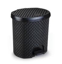 Lixeira 6l rattan preto nitron