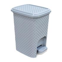 Lixeira 7 Litros Rattan Com Pedal Montada Cinza 25738PM Arqplast