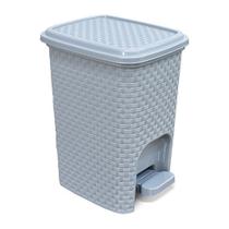 Lixeira 7 Litros Rattan Com Pedal Montada Cinza 25743 Arqplast