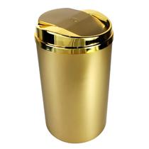 Lixeira 8 Litros Basculante Cesto De Lixo De Cozinha Banheiro Escritório Dourado - AMZ Lixeira 8 Litros Basculante Cesto De Lixo De Cozinha Banheiro Escritório Dourado - AMZ