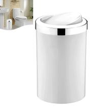Lixeira 8 Litros Basculante Redonda Cesto De Lixo De Cozinha Banheiro Branco Cromado - AMZ Lixeira 8 Litros Basculante Redonda Cesto De Lixo De Cozinha Banheiro Branco Cromado - AMZ