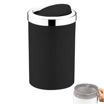 Lixeira 8 Litros Tampa Cesto De Lixo Basculante Para Cozinha Banheiro Escritório Cromado - 1220PTC Future Lixeira 8 Litros Tampa Cesto De Lixo Basculante Para Cozinha Banheiro Escritório Cromado - 1220PTC Future