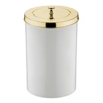 Lixeira 8 Litros Tampa Cesto De Lixo Dourado Para Banheiro Escritório Cozinha - 580DD Future Lixeira 8 Litros Tampa Cesto De Lixo Dourado Para Banheiro Escritório Cozinha - 580DD Future