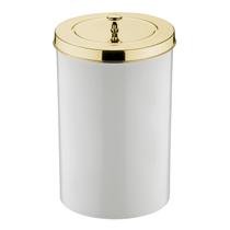 Lixeira 8 Litros Tampa Cesto De Lixo Dourado Para Cozinha Banheiro Escritório - 580DD Future