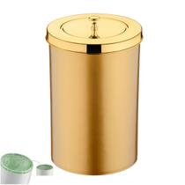 Lixeira 8 Litros Tampa Cesto De Lixo Dourado Para Cozinha Banheiro Escritório - 582DD Future Lixeira 8 Litros Tampa Cesto De Lixo Dourado Para Cozinha Banheiro Escritório - 582DD Future