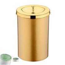 Lixeira 8 Litros Tampa Cesto De Lixo Dourado Para Cozinha Banheiro Escritório - 582DD Future Lixeira 8 Litros Tampa Cesto De Lixo Dourado Para Cozinha Banheiro Escritório - 582DD Future