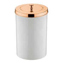 Lixeira 8 Litros Tampa Cesto De Lixo Rose Gold Para Cozinha Banheiro Escritório - 580RG Future