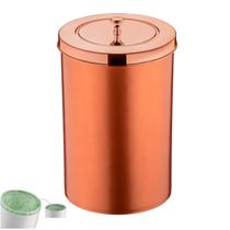 Lixeira 8 Litros Tampa Cesto De Lixo Rose Gold Para Cozinha Banheiro Escritório - 582RG Future