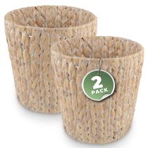 Lixeira 84ECO Kit com 2 Unidades Cesto de Vime Branco 25x25x19 cm Lixeira 84ECO Kit com 2 Unidades Cesto de Vime Branco 25x25x19 cm