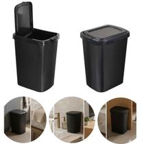 Lixeira 9 Litros Com Tampa click Cor preta Cozinha Banheiro Lixeira 9 Litros Com Tampa click Cor preta Cozinha Banheiro