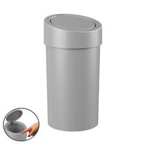 Lixeira 9 Litros com Tampa Click Press Cozinha Banheiro Cinza - 10909 Coza
