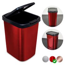 Lixeira 9 Litros Metalizado C/ Tampa Click Banheiro Cozinha Lixeira 9 Litros Metalizado C/ Tampa Click Banheiro Cozinha