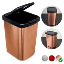 Lixeira 9 Litros Metalizado C/ Tampa Click Banheiro Cozinha Lixeira 9 Litros Metalizado C/ Tampa Click Banheiro Cozinha
