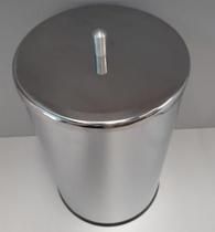 Lixeira 9,1 litros aço inox tampa pino base preta 30091/p - CP