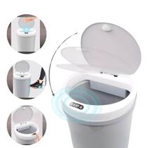 Lixeira Abertura Automática 5 Litros com Sensor de Movimento Compacta para Banheiro e Cozinha Capacitivo Bateria Recarregável Escritórios e Residência