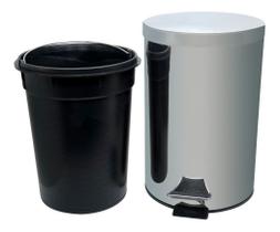 Lixeira Aço Inox 12 Litros Com Balde Removível Tampa E Ped Lixeira Aço Inox 12 Litros Com Balde Removível Tampa E Ped
