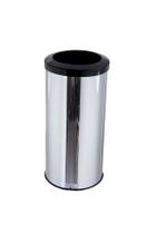 Lixeira Aço Inox 25l Aro Plástico Cesto De Lixo Reciclável