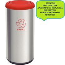 Lixeira aço inox basculante 40l tramontina 94539/202 - vermelho * salvados Lixeira aço inox basculante 40l tramontina 94539/202 - vermelho * salvados