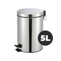 Lixeira Aço Inox c/ Pedal e Balde 5 Litros Cozinha Banheiro