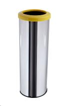 Lixeira Aço Inox Com Aro Plástico 30 Litros Lixo Reciclavel